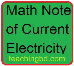 Math Note of Current Electricity