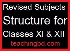 Revised Subjects Structure for Classes XI & XII